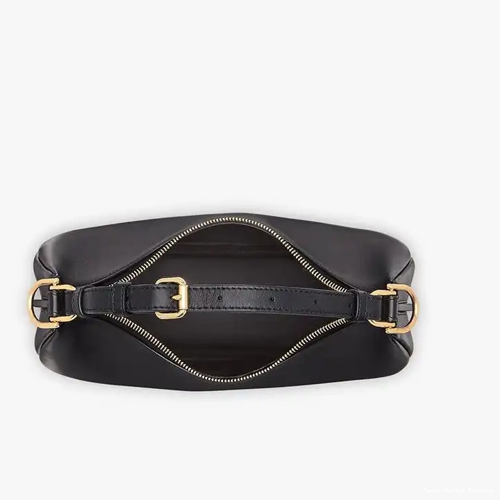 Affordable HOT Bag Fendi Fendigraphy Calf Leather Small In Hobo Black 0623